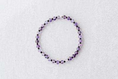 Amethyst Rondelle with Seed Beads Luxe Bracelet