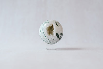Medium Druzy Moss Agate Sphere
