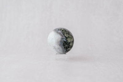 Large Druzy Moss Agate Sphere 01