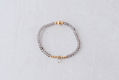 'My Own Path' Gold Faceted Smoky Quartz Bracelet