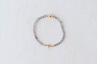 'My Own Path' Gold Faceted Smoky Quartz Bracelet