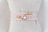 4mm Rose Quartz with Gold Opal Charm Luxe Bracelet
