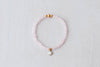 4mm Rose Quartz with Gold Opal Charm Luxe Bracelet