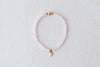 4mm Rose Quartz with Gold Opal Charm Luxe Bracelet