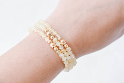 4mm Citrine with Gold Luxe Bracelet