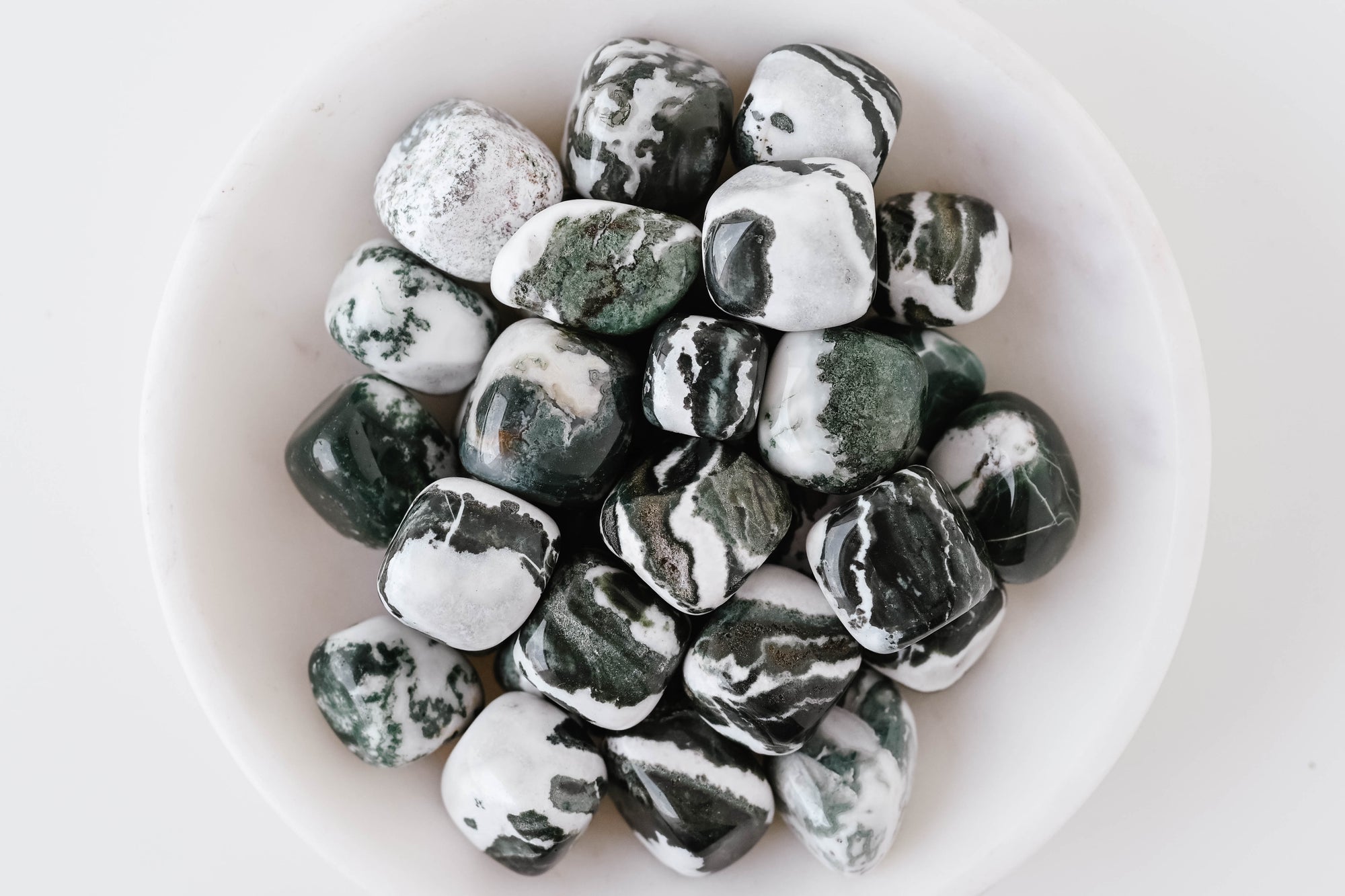 Moss Agate Rounded Tumbled Stone