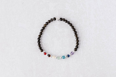 Golden Sheen Obsidian Chakra Luxe Bracelet