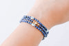 4mm Lapis Lazuli with Gold Evil Eye Charm Luxe Bracelet