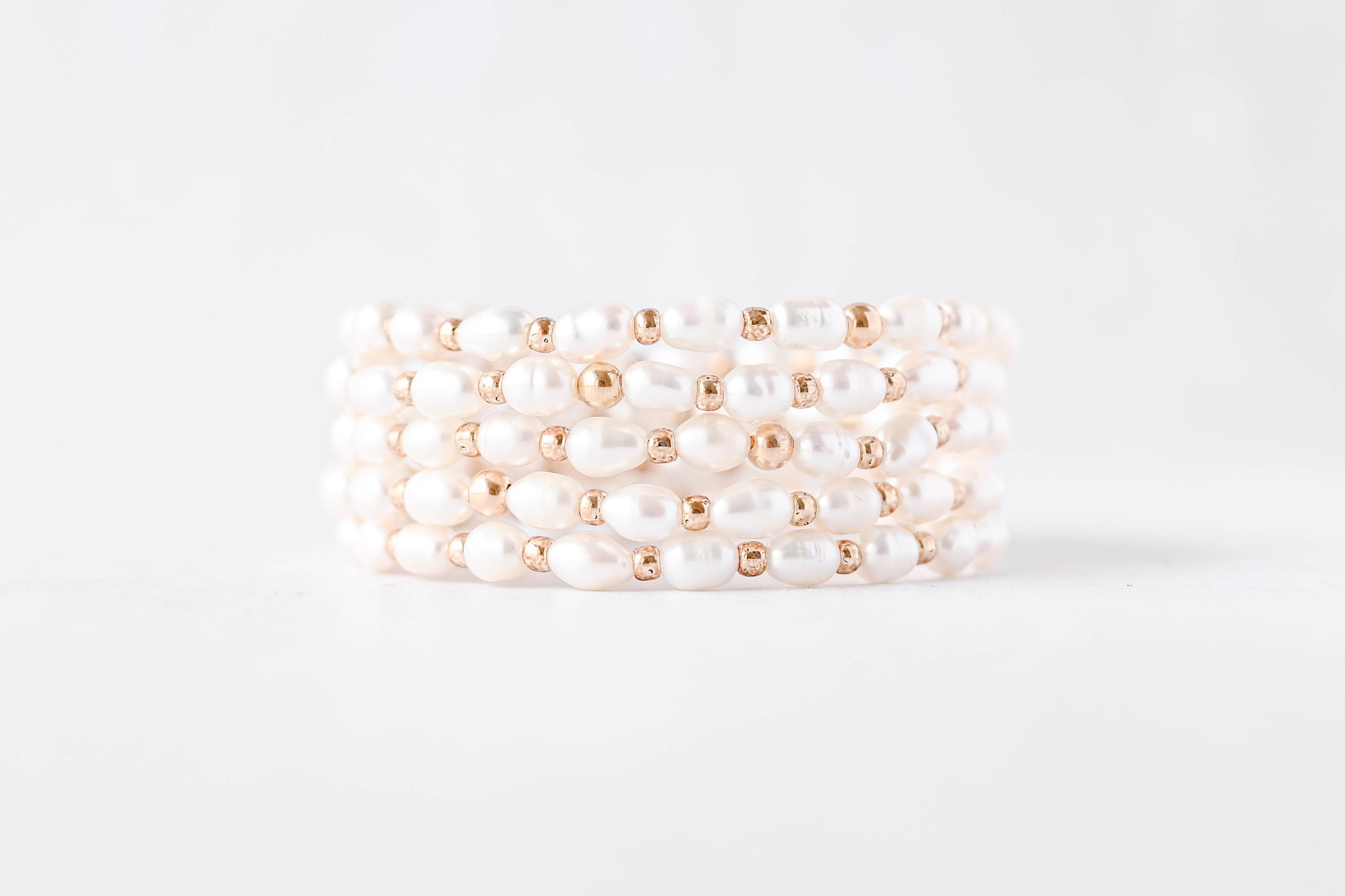 Pearl with Gold Seed Bead Accents Luxe Bracelet