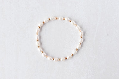Pearl with Gold Seed Bead Accents Luxe Bracelet