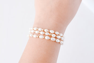 Pearl with Gold Seed Bead Accents Luxe Bracelet