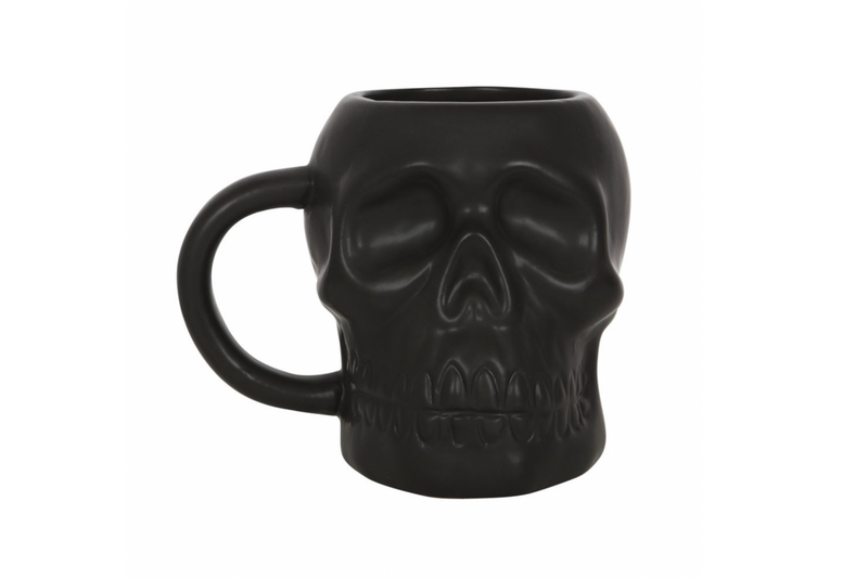 Matte Black Skull Mug