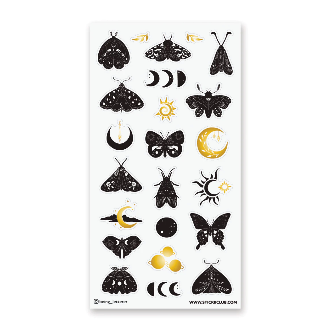 Moon Moths Sticker Sheet
