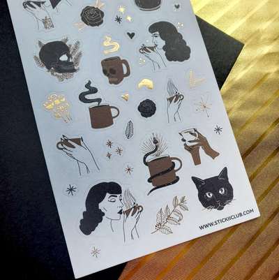 Coffee & Skulls Sticker Sheet