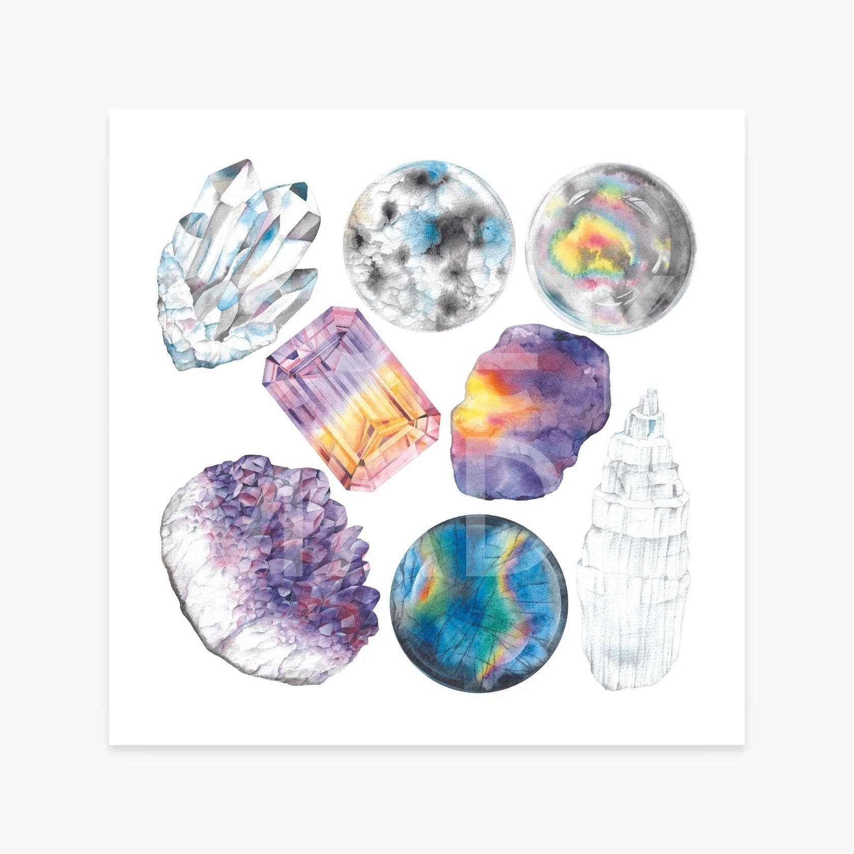 Watercolor Crown Chakra Art Print