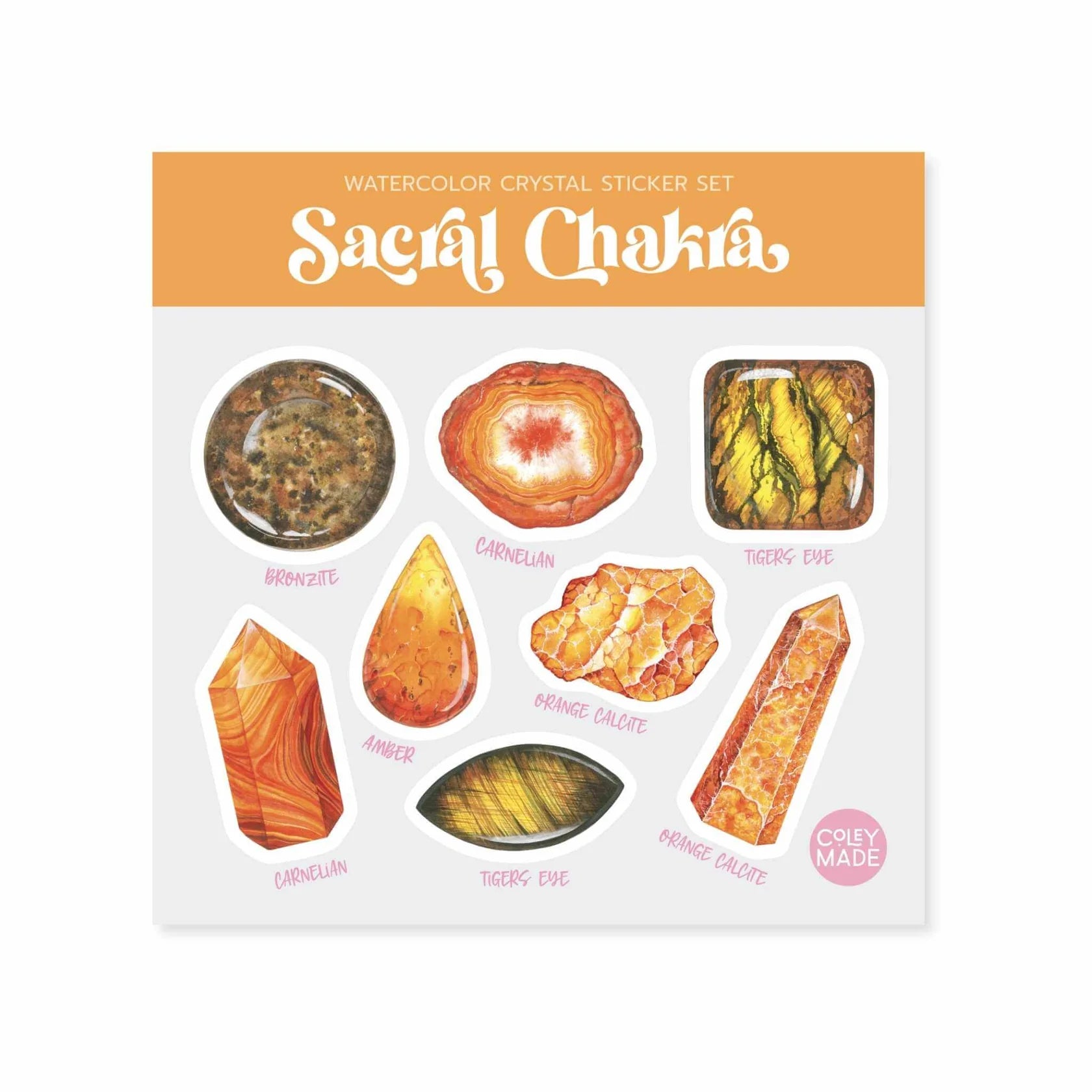 'Sacral Chakra' Crystal Sticker Set