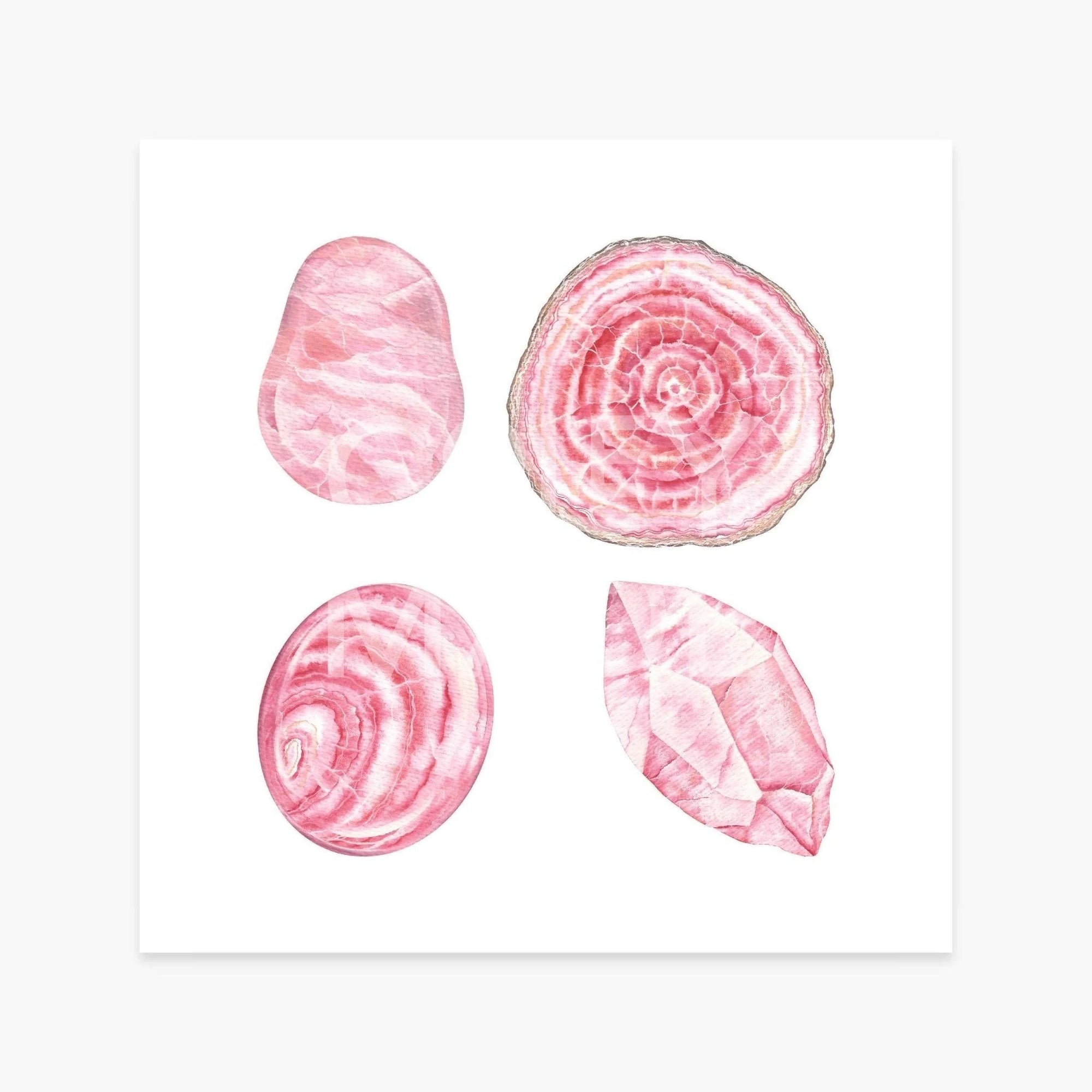 Watercolor Love Stoned Crystal Art Print