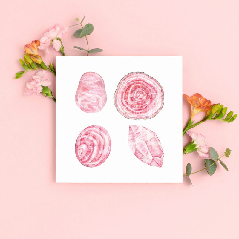Watercolor Love Stoned Crystal Art Print