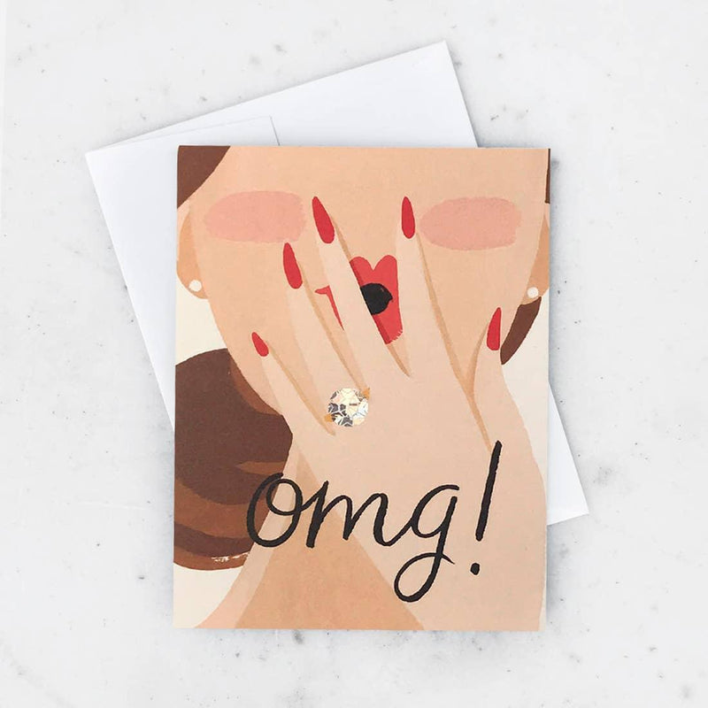 OMG Engagement Card Red Nails - Catalyst & Co