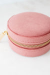 Pink Opal Round Velvet Jewelry Case - Catalyst & Co