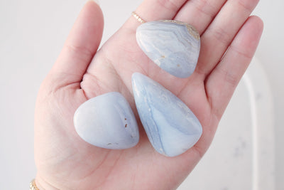 Blue Lace Agate Tumbled Stone - Catalyst & Co