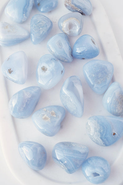 Blue Lace Agate Tumbled Stone - Catalyst & Co