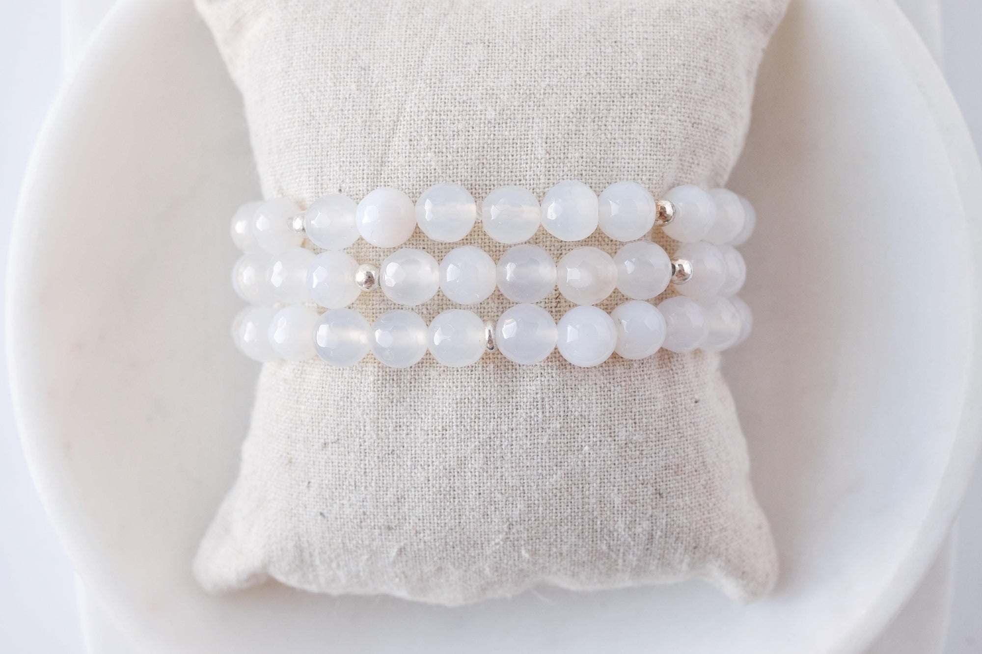 8mm Clear White Agate Bracelet - Catalyst & Co