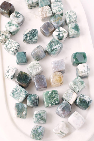 Moss Agate Cube - Catalyst & Co