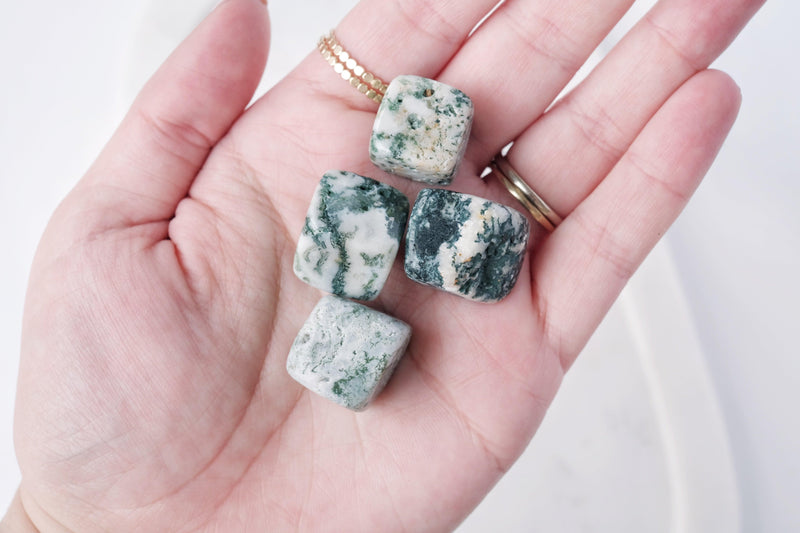 Moss Agate Cube - Catalyst & Co