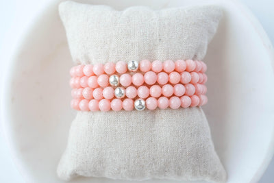 6mm Flamingo Jade Bracelet - Catalyst & Co