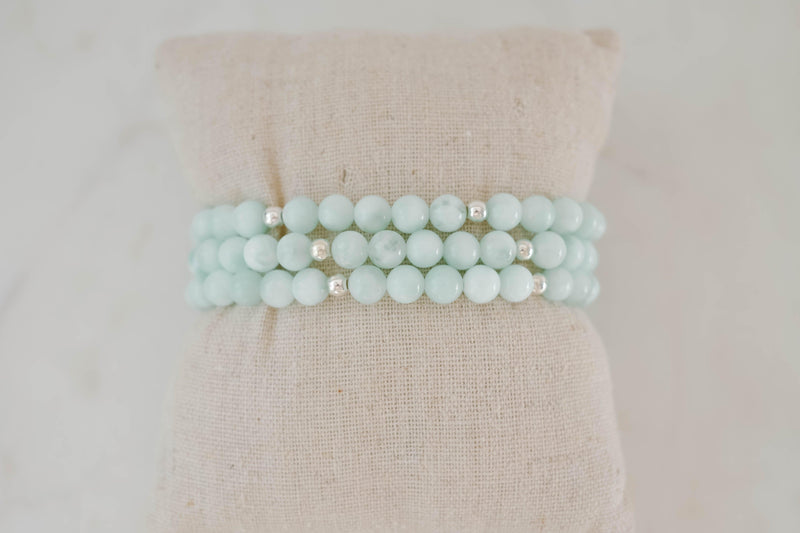 6mm Green Angelite Bracelet - Catalyst & Co