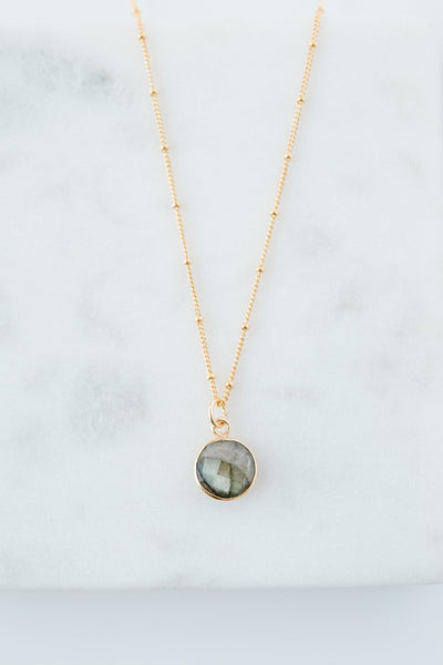 Gold Labradorite Drop Necklace - Catalyst & Co