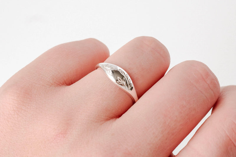 Silver Floral Dome Ring - Catalyst & Co