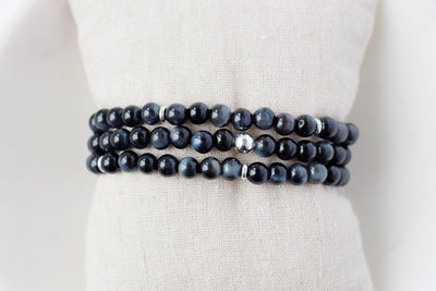 6mm Black Tigers Eye Bracelet - Catalyst & Co