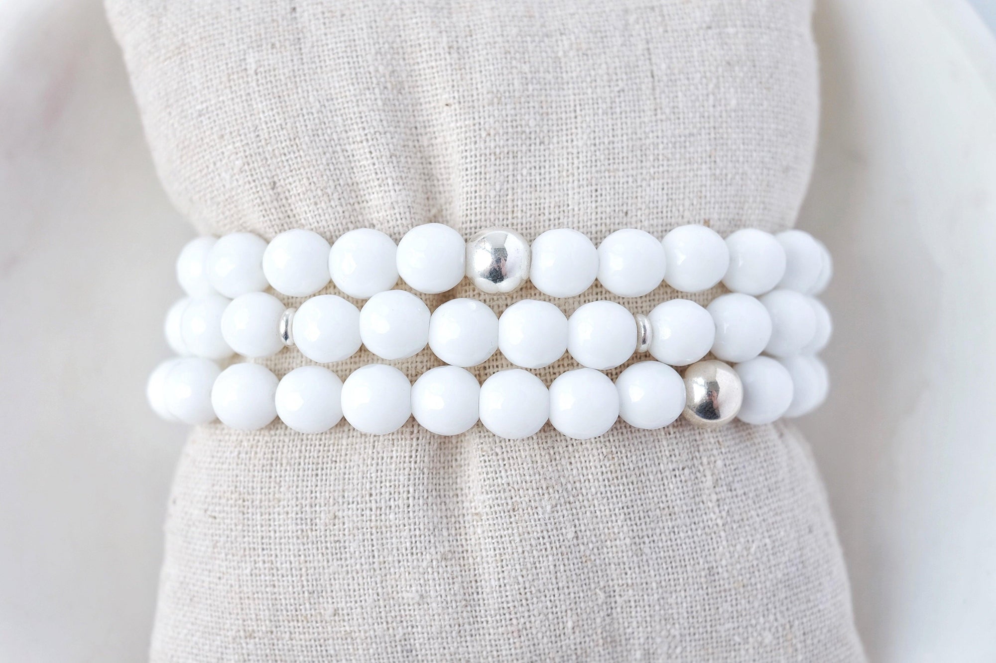 8mm White Agate Bracelet - Catalyst & Co