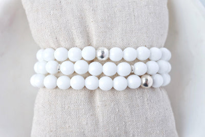 8mm White Agate Bracelet - Catalyst & Co