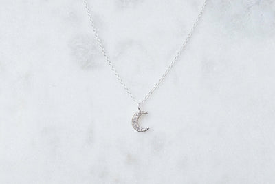 Tiny CZ Moon Necklace - Catalyst & Co
