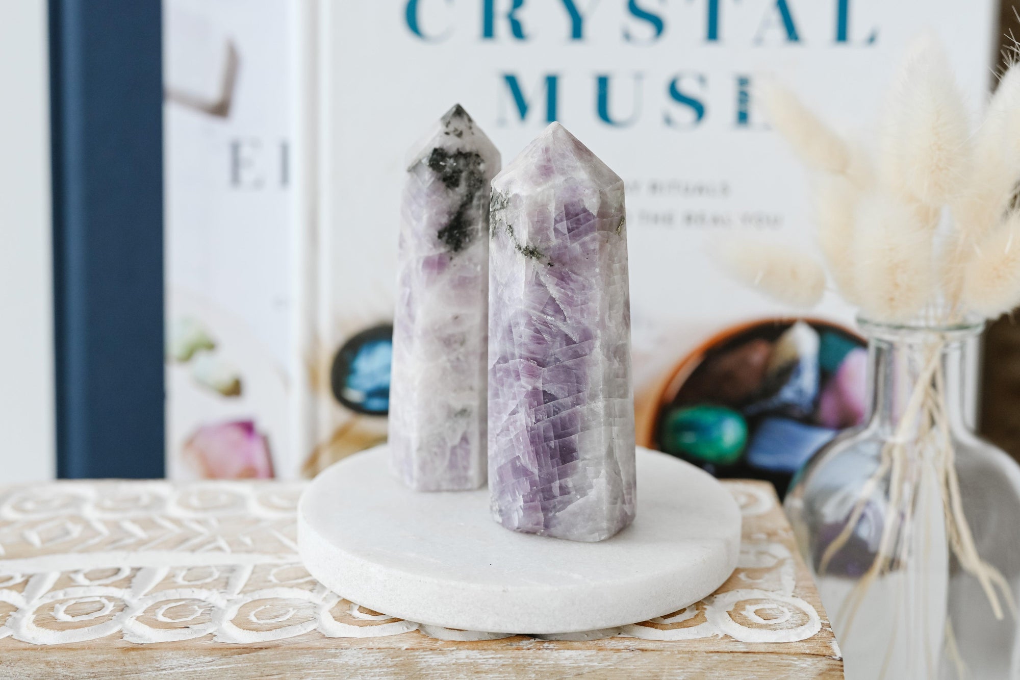 Small Purple Calcite with Pyrite Tower - Catalyst & Co