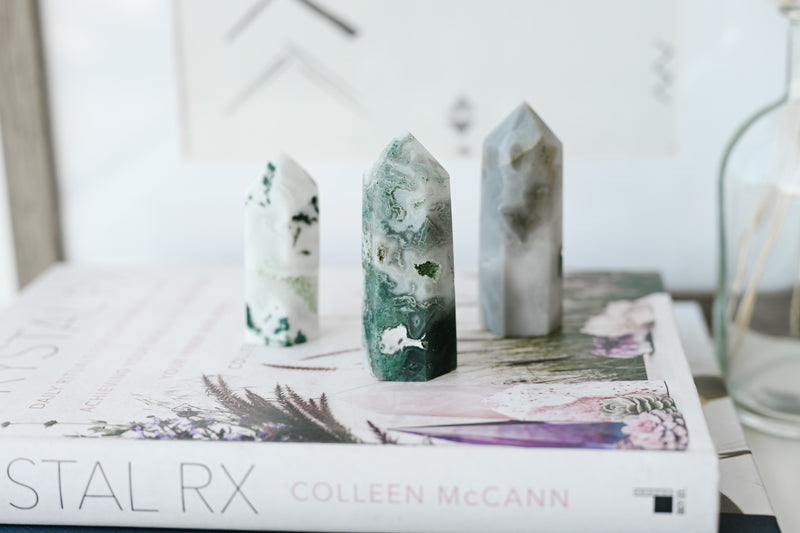 Small Moss Agate Tower