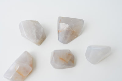 Blue Rose Quartz Geometric Tumbled Stone