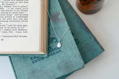 White Opal Tear Necklace