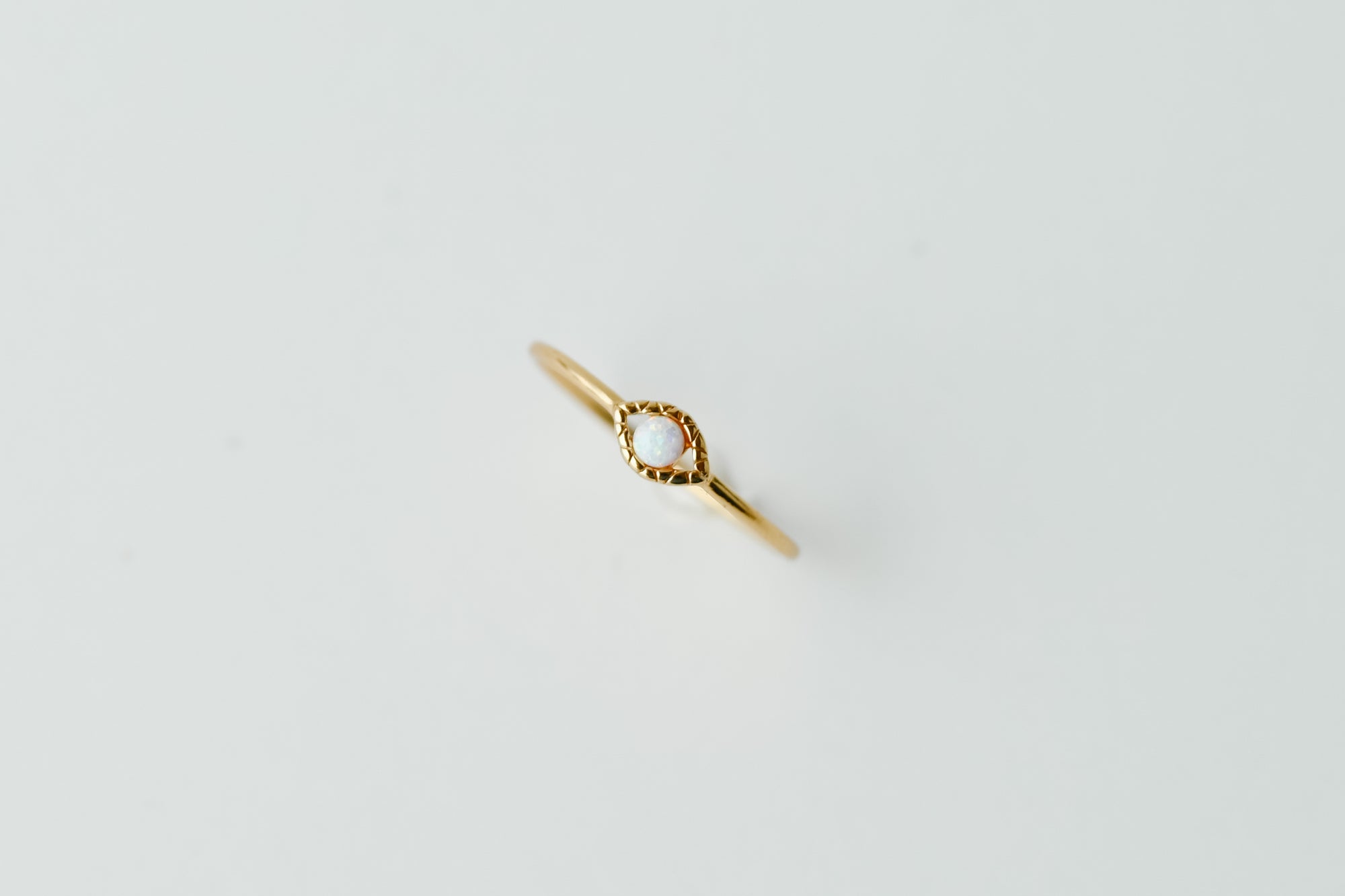 Gold Opal Evil Eye Ring