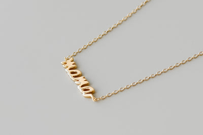 Gold Mama Script Necklace