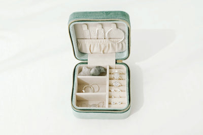 Amazonite Square Velvet Jewelry Case