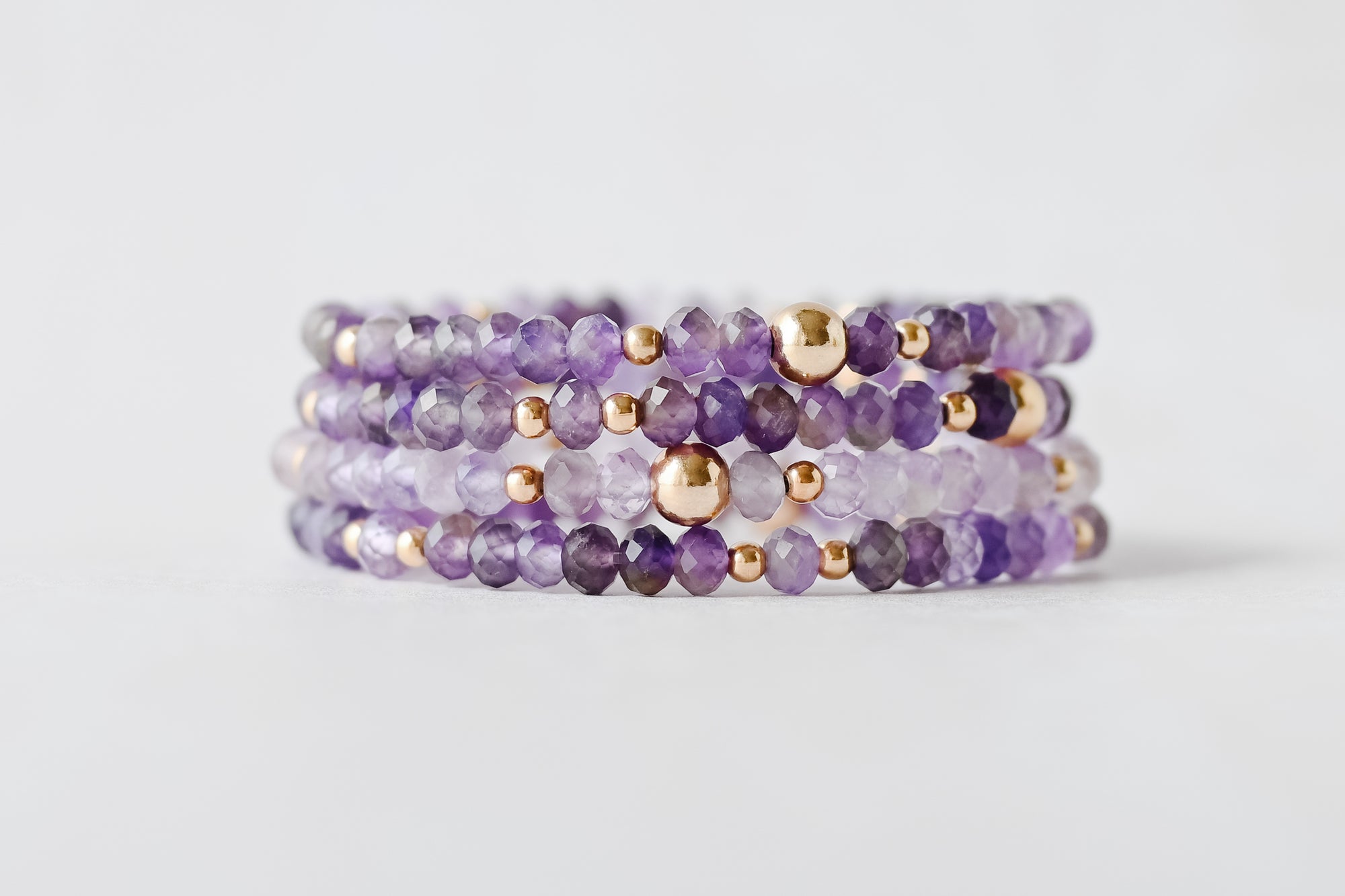 Amethyst Rondelle with Gold Accent Luxe Bracelet