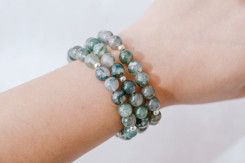 8mm Moss Agate Bracelet