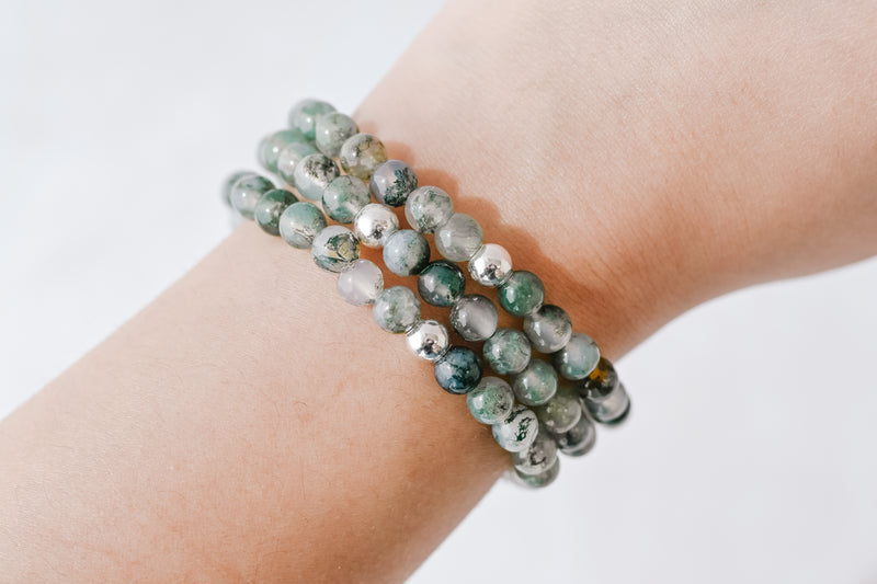 6mm Moss Agate Bracelet