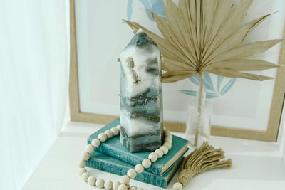 Druzy Moss Agate Collector's Tower 10