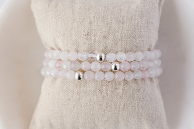 6mm Faceted Rose Quartz Bracelet