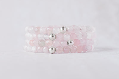 6mm Faceted Rose Quartz Bracelet
